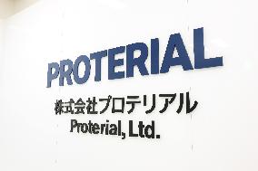 Proterial signboard and logo